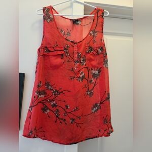 Le Chateau Red Floral Tank Top